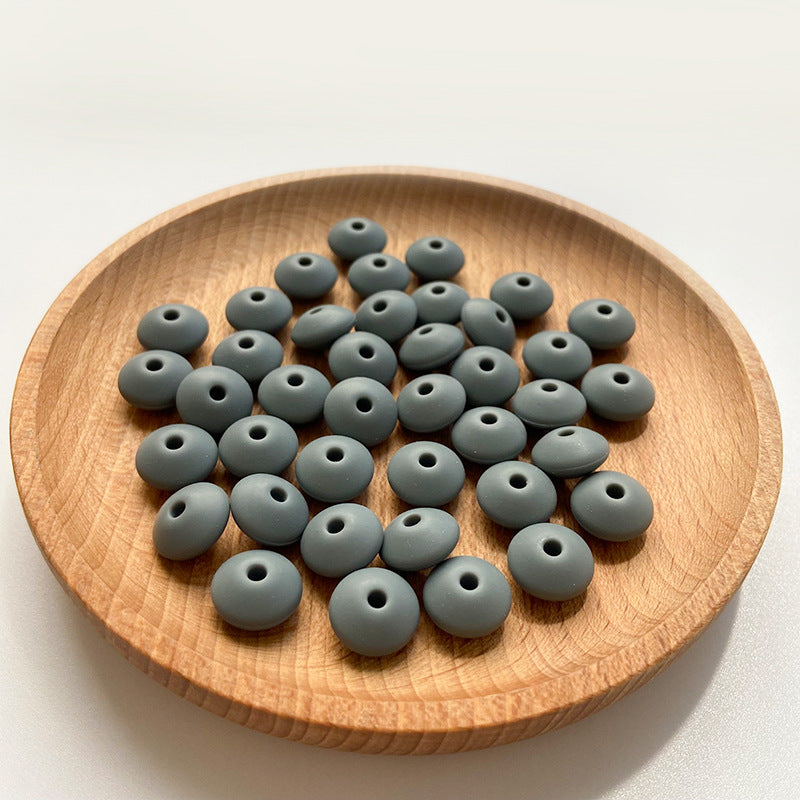 Venta al por mayor, 50 Uds., cuentas pequeñas, 12MM, cuentas de ábaco DIY, silicona